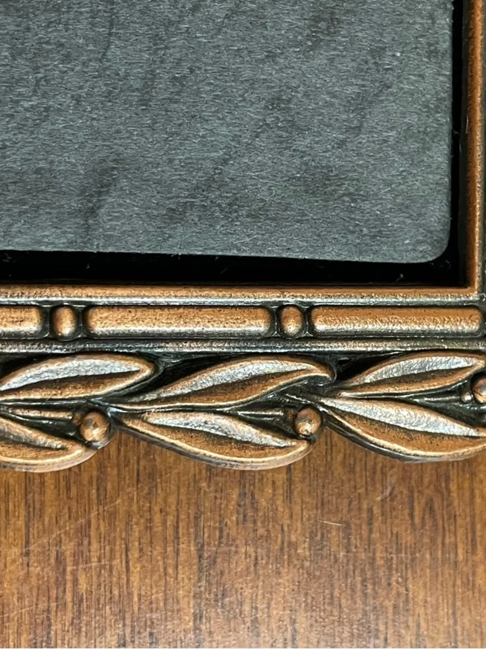 Vintage Ornate Heavy Cast Metal 3.5x5 Photo Frame Copper Bronze Tone